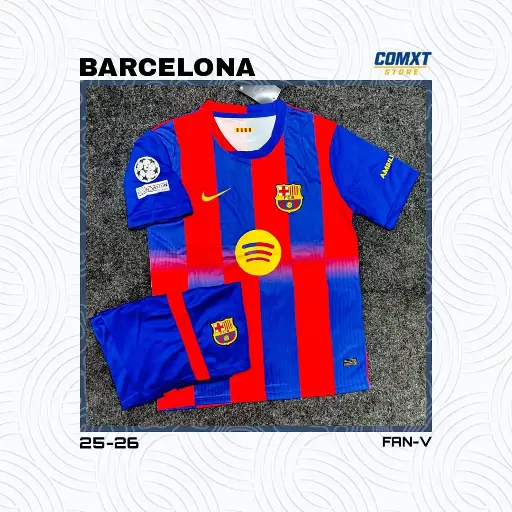 FC Barcelona Season 25/26 Home Jersey Kit Fan-V